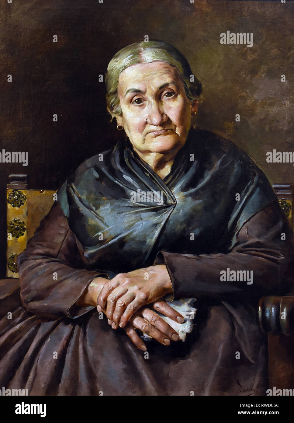Portrait of the Artist`s Mother 1891 by Jose Denis Belgrano 1844-1917 Spain, Spanish. Stock Photo